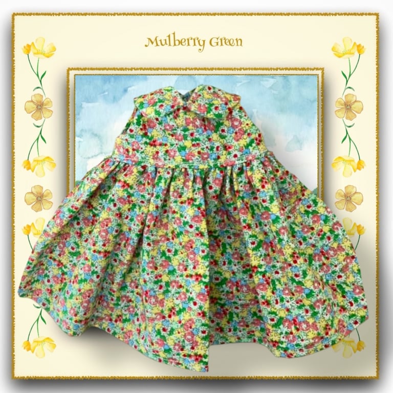 Ditsy Print Dress to fit the Mulberry Green Dolls