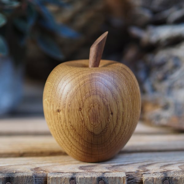 Wooden Apple keepsake. Cremation urn. Miniature urn.