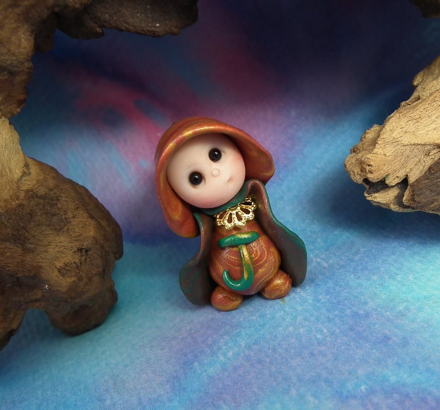 Alphabet Initial Gnome 'J' OOAK Sculpt by Ann Galvin