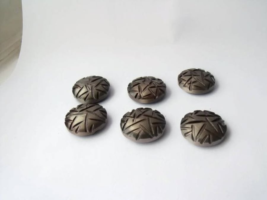 set of vintage pewter coloured resin shank buttons for theatrical costumier