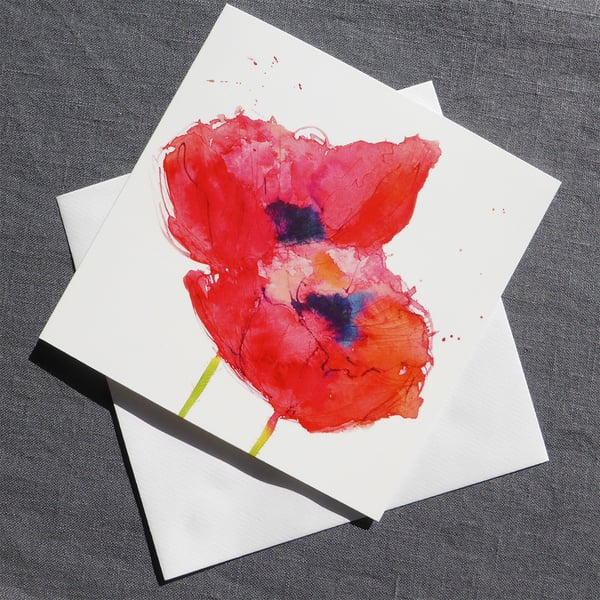 Wild Poppies square card