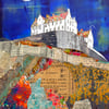 Edinburgh Castle Mixed Media Art Print (Blue)