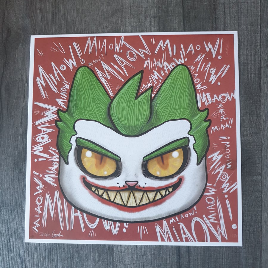 Joker Cat Print 6 x 6