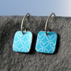 Special Price - Blue square drop earrings