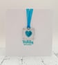 Birthday Card with Heart Fused Glass Keepsake Suncatcher - Image 1