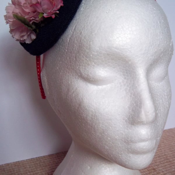 Pink floral fascinator 