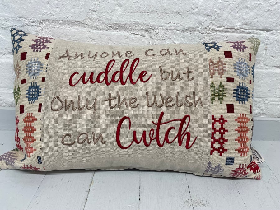 Welsh Blanket Quote Saying Cushion Folksy