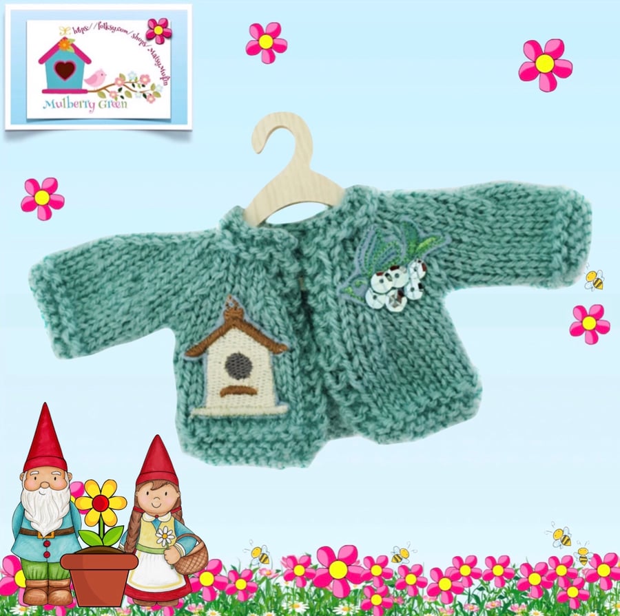Reserved for Kat - Teal Bird House Cardigan