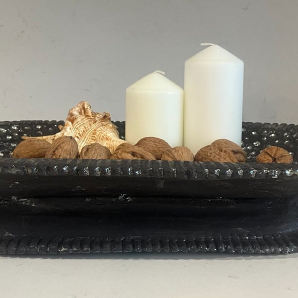 Elevated decorative platter with wings 47cm x 25cm x 9cm