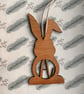Wood Monogram Easter Rabbit Decoration