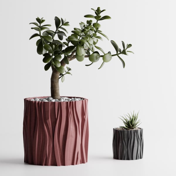 Wavy Plant Pot Modern 3D Printed Planter Minimalist Indoor Planter Home Decor