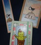 Quirky art Notebook mystery letterbox gift,  card, bookmark and postcard - Image 4