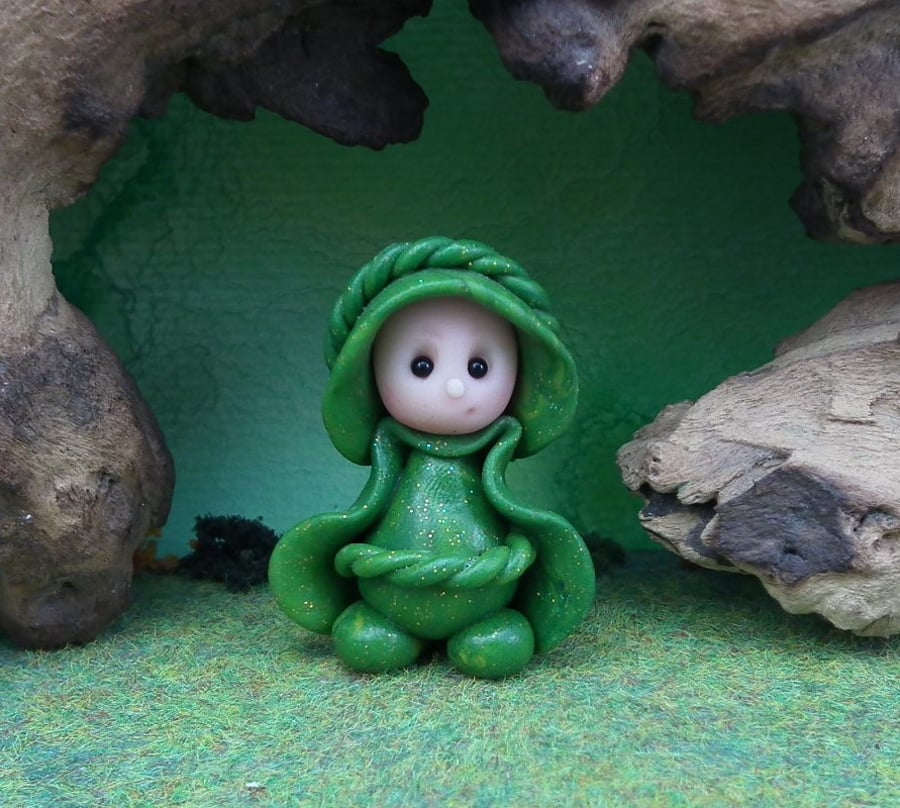Tiny Gnome 'Marcus' 1.5" OOAK Sculpt by Ann Galvin