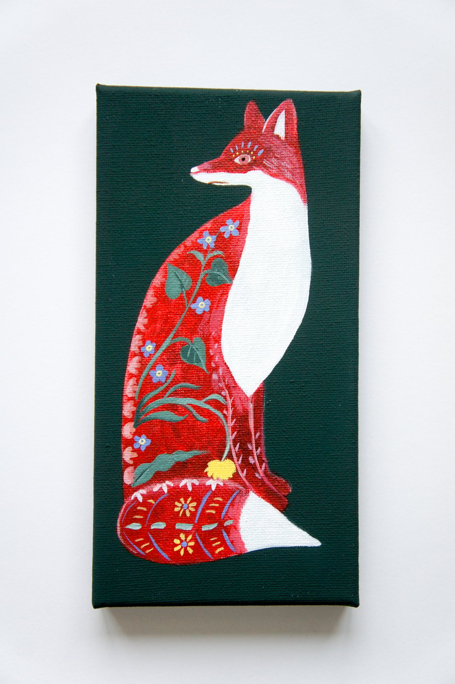 Fox Painting, Acrylic On Canvas