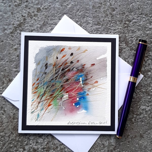 Handpainted Blank Card Of  Hedgerow Seedheads