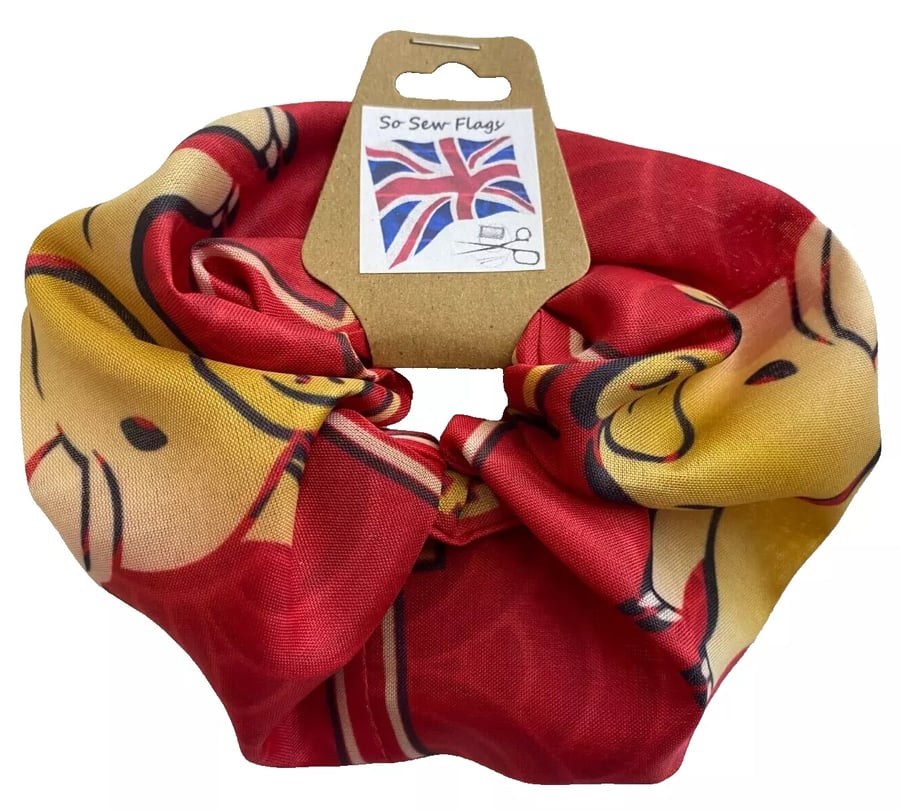 Chinese New Year Of The Pig Flag Hair Scrunchie Scrunchies Accessory Band