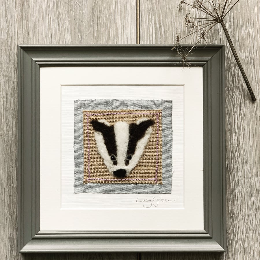 Needle Felted Badger