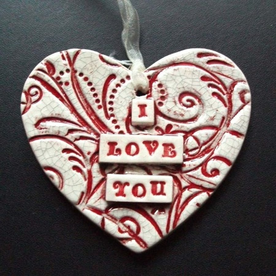 Large ceramic heart decoration