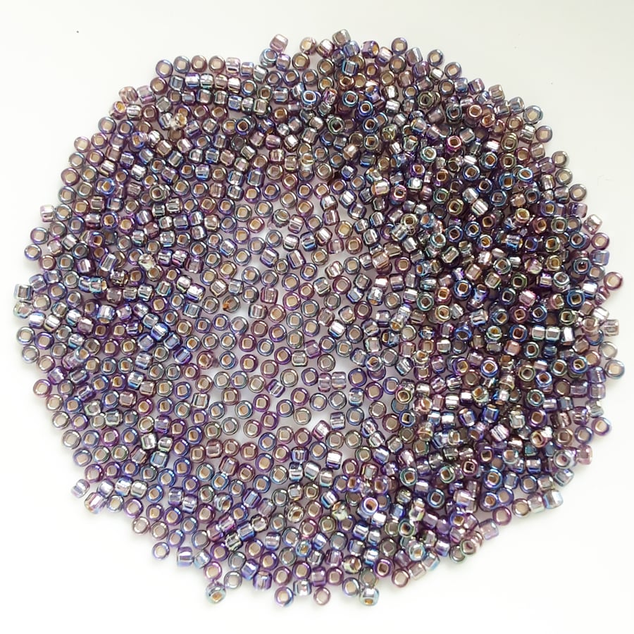 Grey Purple Blue Multicoloured Glass Seed Beads