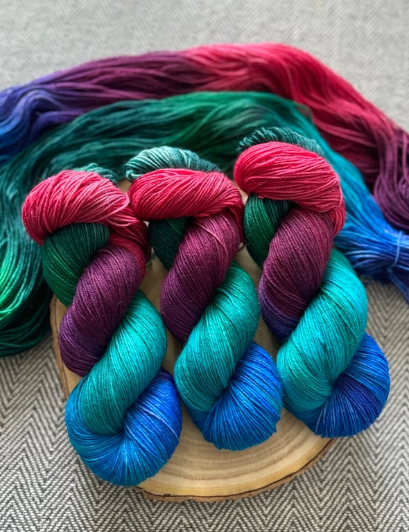 CLEARANCE: Hand Dyed Yarn, 4ply Merino Nylon 