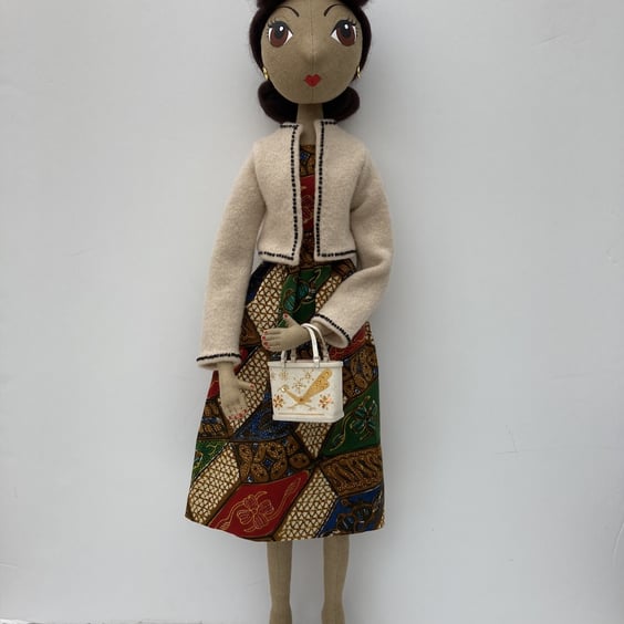 Esther the handmade textile art doll