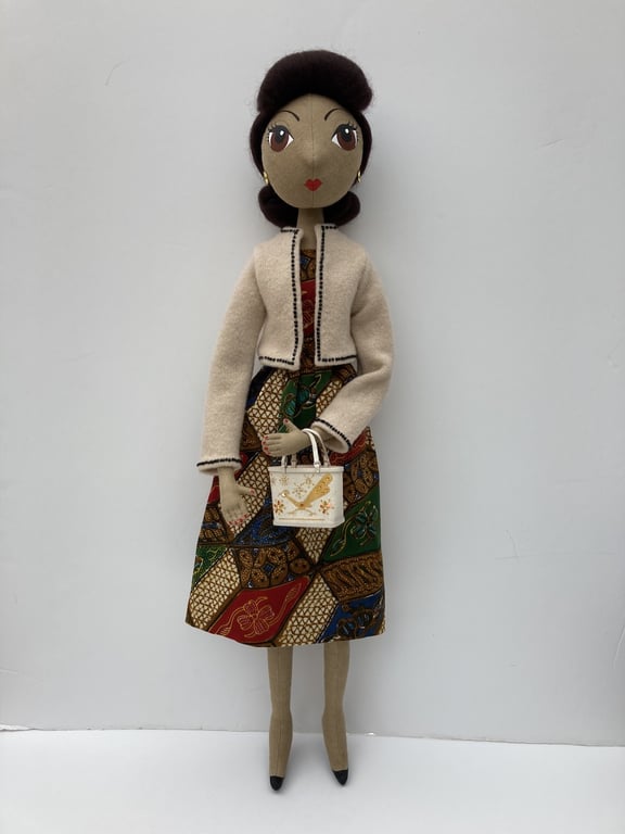 Esther the handmade textile art doll