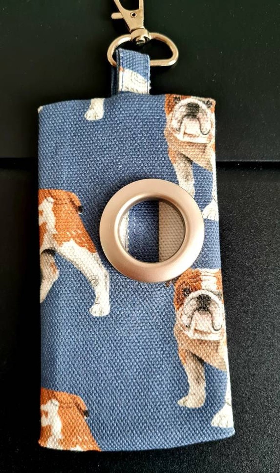 British Bulldog fabric dog poo holderpouch