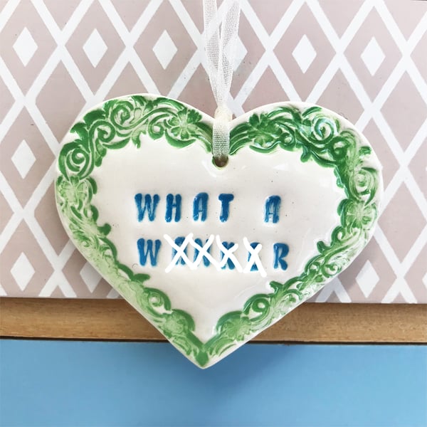 Small Ceramic heart decoration Swear words 