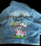Hand embellished child's denim jacket.  Embellished with a Unicorn and rainbow. 