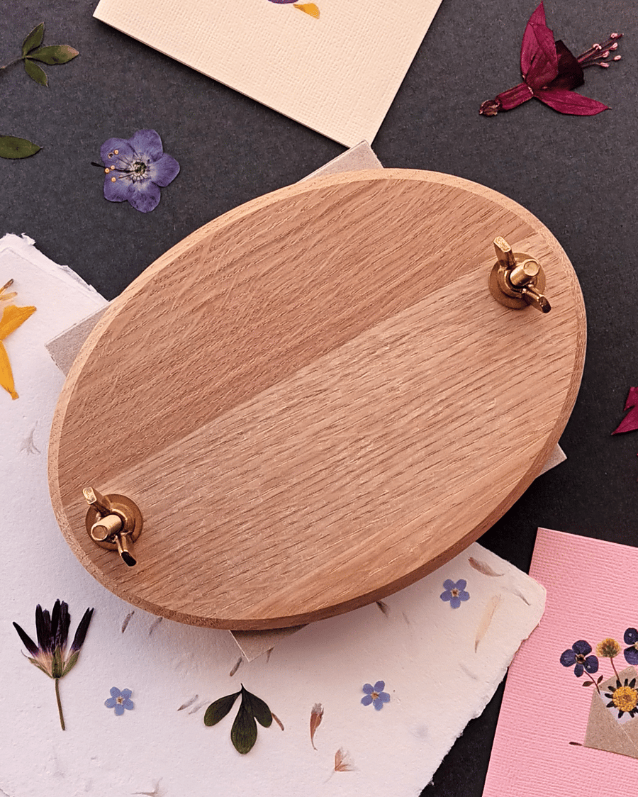 Flower Press, Travel sized, solid oak botanical press, sustainable, recycled