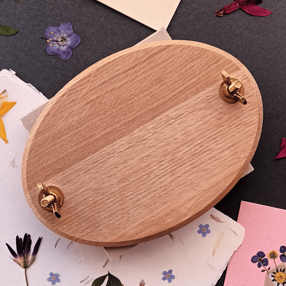 Flower Press, Travel sized, solid oak botanical press, sustainable, recycled