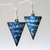 Enamelled triangle earrings 024