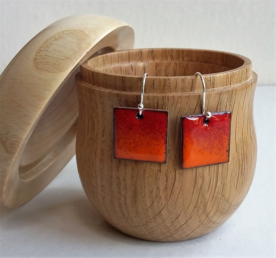 Enamelled ‘lava’ earrings 019