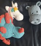 Crocheted triceratops trophy head - faux taxidermy - Image 4