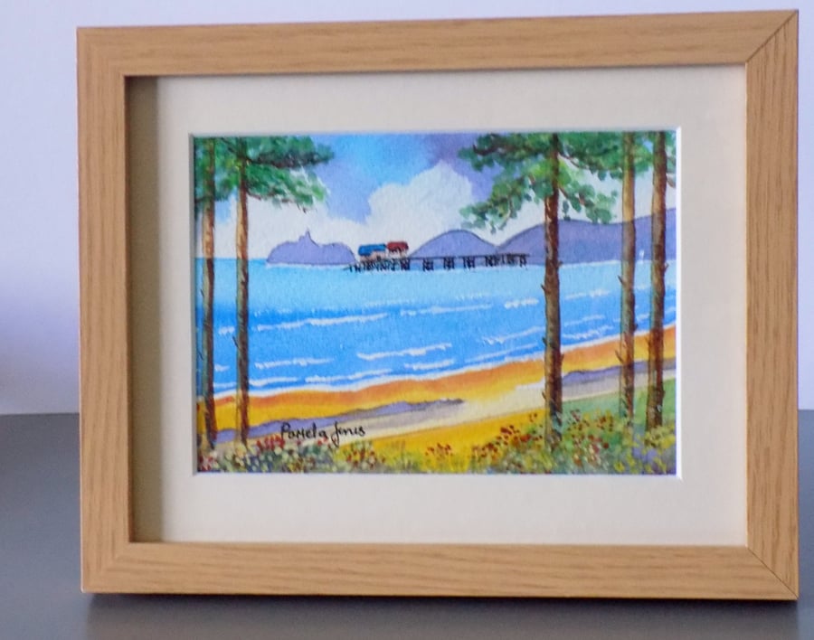 Mumbles, Swansea Bay, Wales, Original Watercolour, in 9 x 7 '' Frame