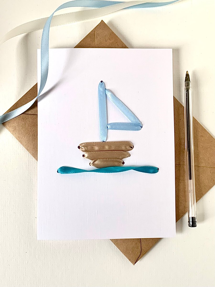 Fathers Day Sailing Boat Card . Birthday Card