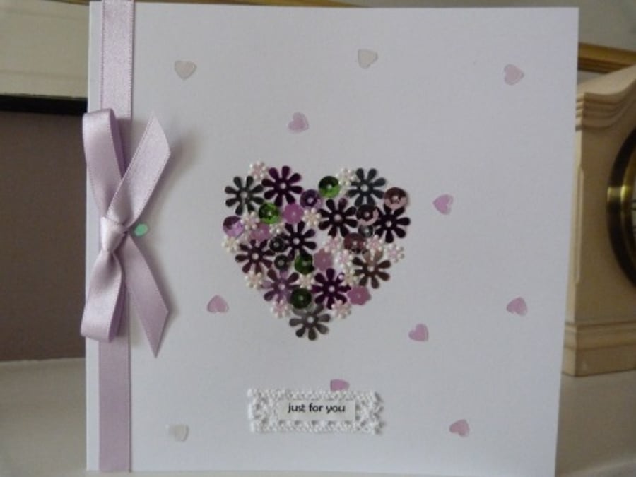 Glittery Heart Just For You card