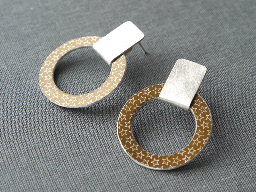 Colour pop circle studs bronze