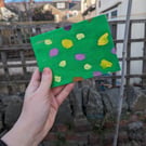 Handmade canvas bound sketchbook - Polka dot floral