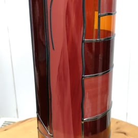 Fire Fly is a 30cm Tall STaine Glass Effect Flower Vase