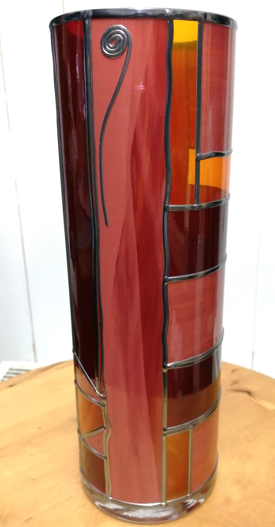 Fire Fly is a 30cm Tall STaine Glass Effect Flower Vase