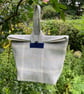 Vintage tweed, wool and leather pouch bag or storage bag. - Image 2