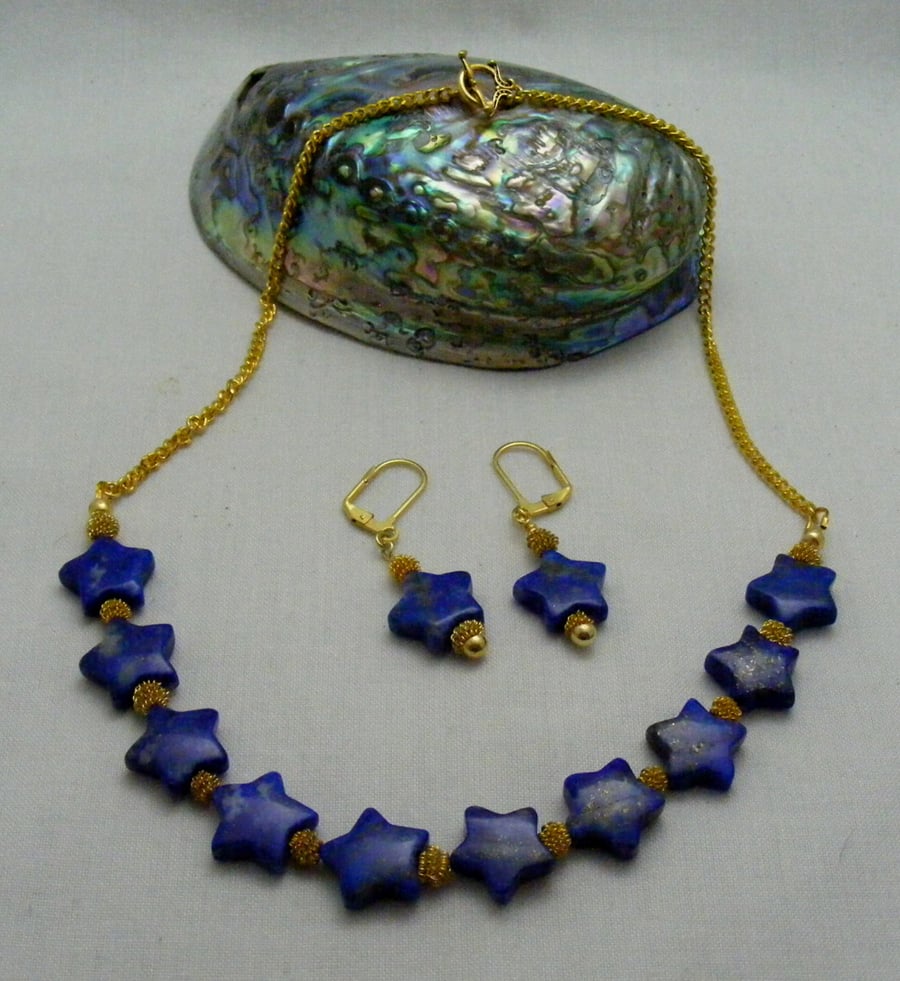 Lapis Lazuli Star Gemstone Jewellery Set