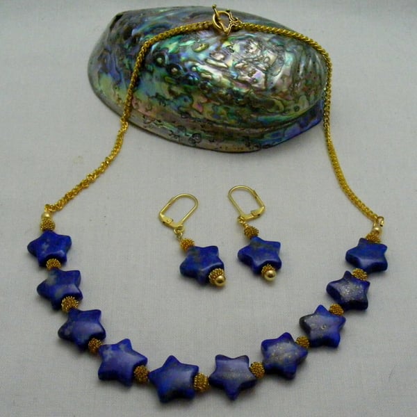 Lapis Lazuli Star Gemstone Jewellery Set