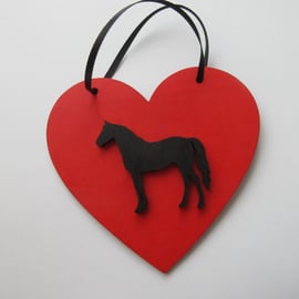 Horse Love Heart Hanging Decoration Valentine Pony