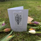 Handmade Tulip Card on Wildflower Seed Paper, Plantable Greeting Card 