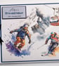 Ski birthday guest book, winter sports party book, snowboard party book - Image 1