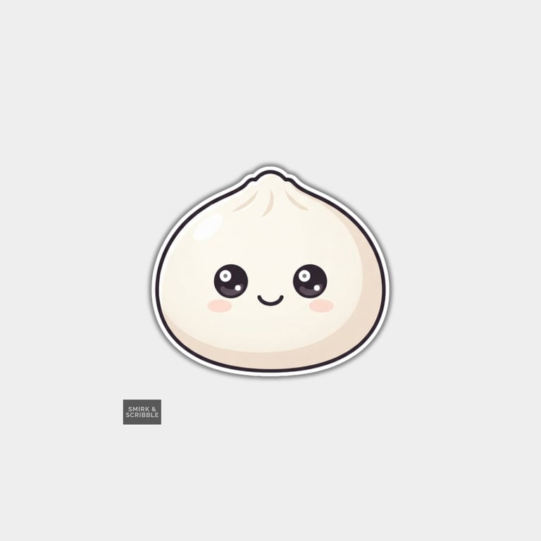 Funny Vinyl Die Cut Sticker For Adults - Cute Kawaii Dumpling