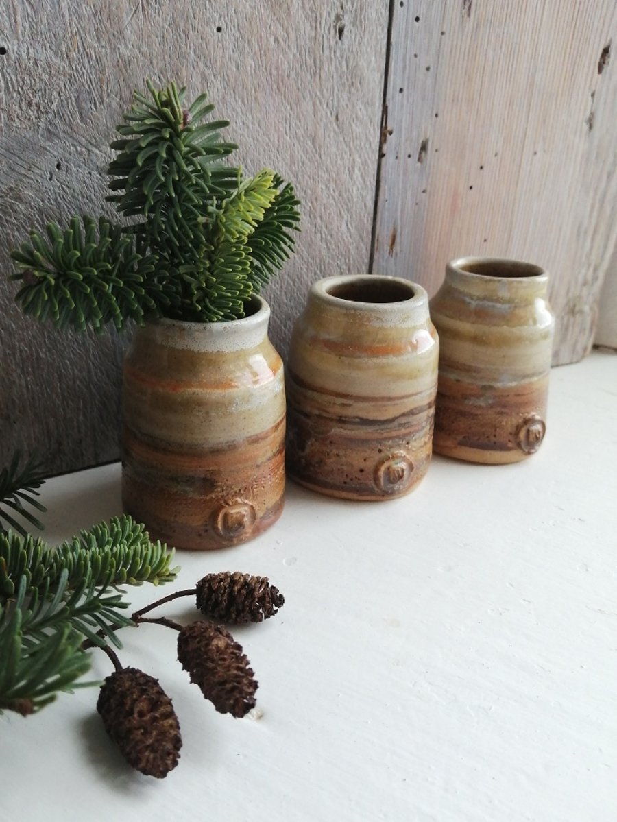 Set of three ceramic vases