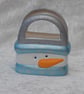 Ceramic Xmas Christmas Snowman Gift Bag Container Ornament Table Decoration. - Image 1